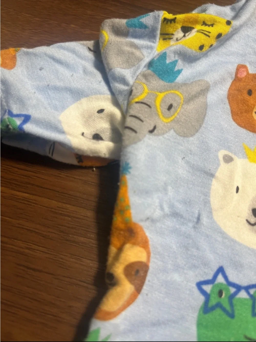 Little Sleepies Light Blue Animal Party pj set size 4T